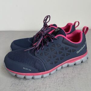 Reebok Sublite Alloy Steel Toe Work Sneakers Safety Shoes Blue Women's 8.5 M